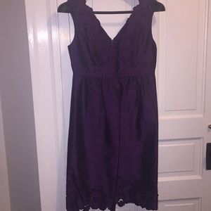 Deep purple fit and flare dress